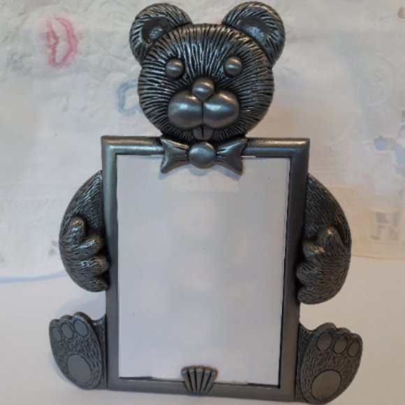 Picture Frame Bear Silver Tone Vintage Sears Portrait Studio Photo Child Frame - Picture 1 of 5